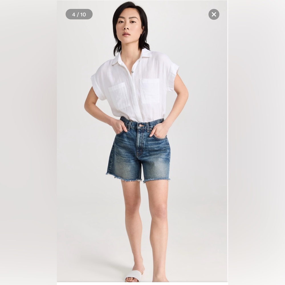 Rails short sleeve button down top size small